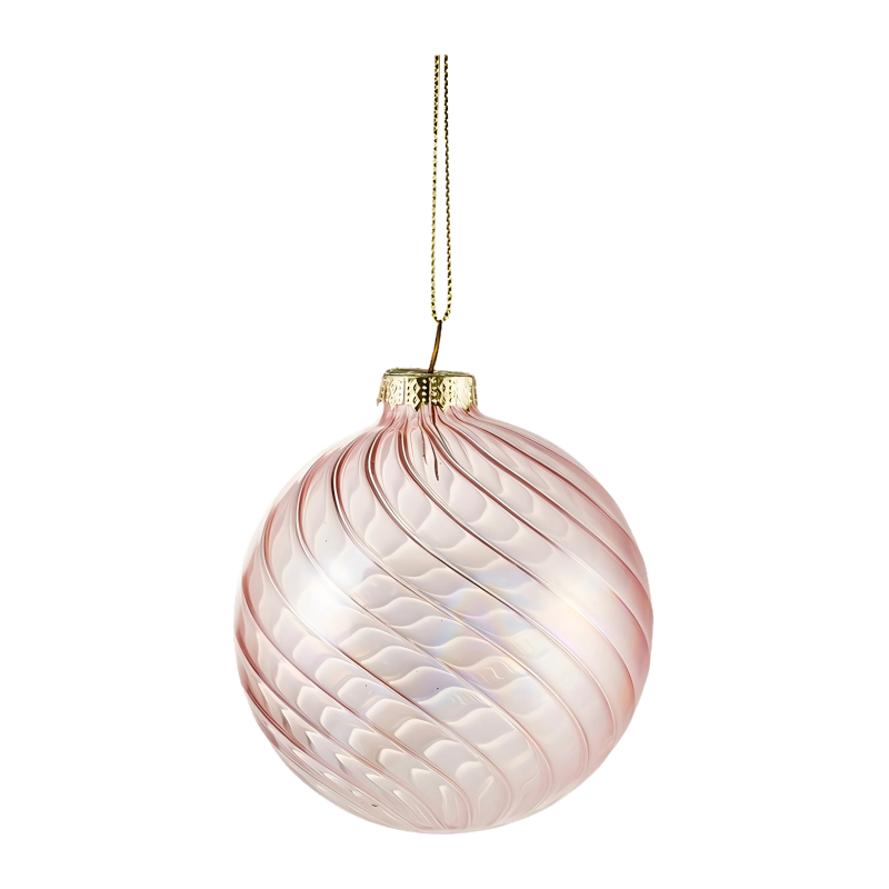 8 cm-es Iriscent Swirl karácsonyi üvegcsecsebecse golyó