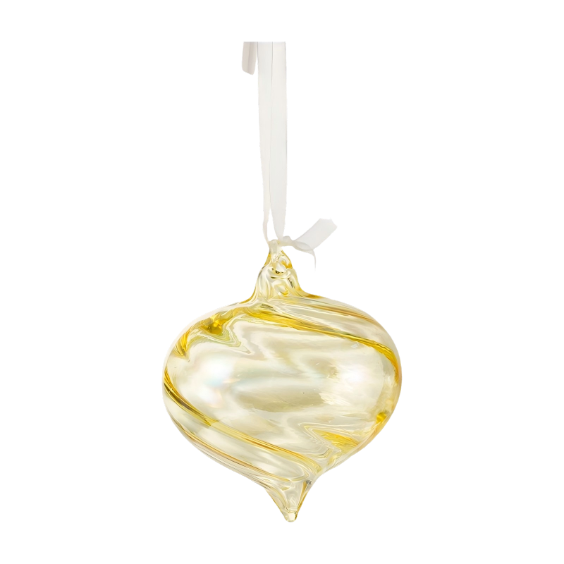 8 cm-es Iriscent Swirl karácsonyi üvegcsecsebecse golyó