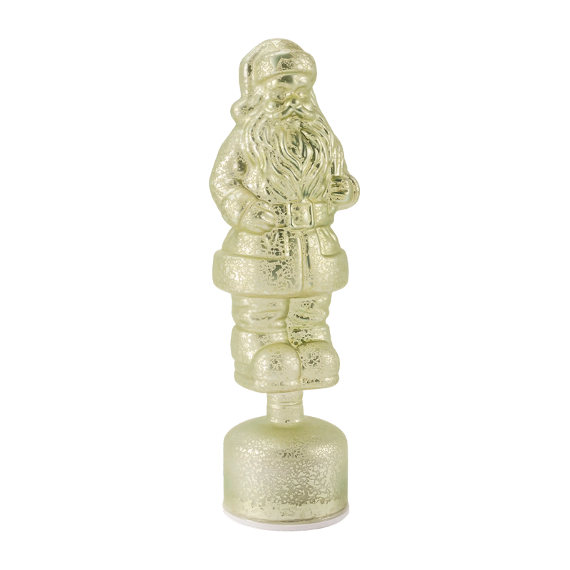 Vintage Mercury üveg Mikulás figura (piros / ezüst / világoszöld kivitel)