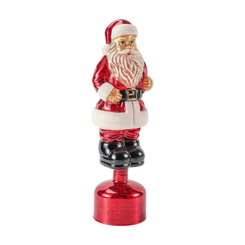 Vintage Mercury üveg Mikulás figura (piros / ezüst / világoszöld kivitel)