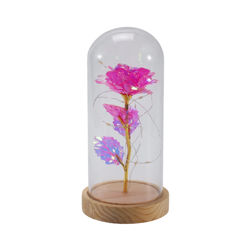 Galaxy Rose Glass Cloche Light (Mackóval/Maci nélkül, több színben)