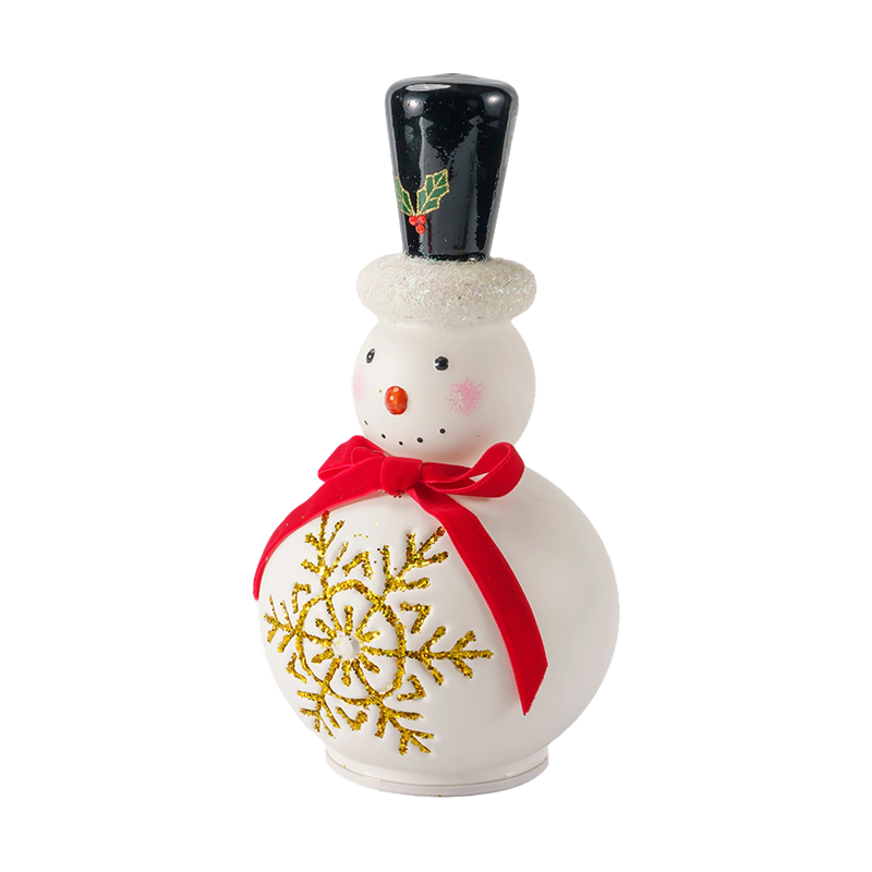 Ünnepi üveg hóember figura (átlátszó / matt fehér kivitel)