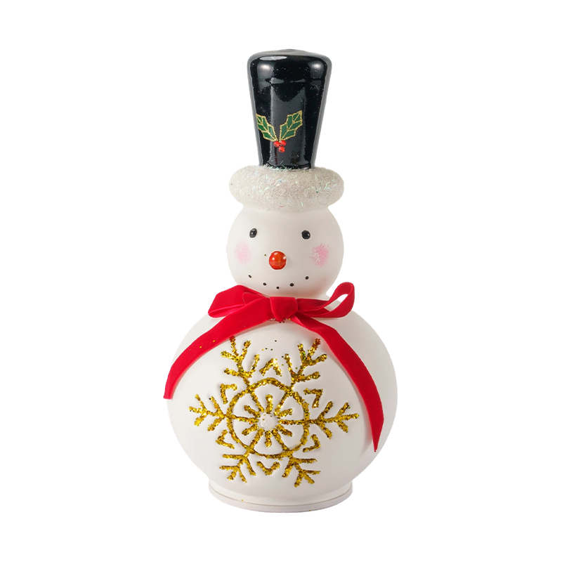 Ünnepi üveg hóember figura (átlátszó / matt fehér kivitel)