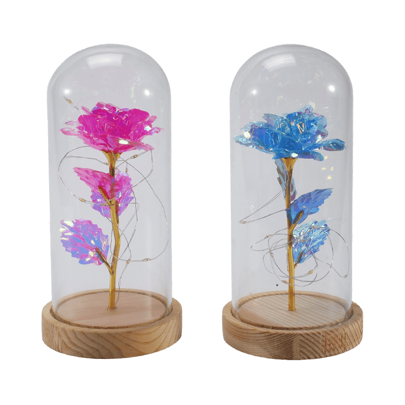Galaxy Rose Glass Cloche Light (Mackóval/Maci nélkül, több színben)