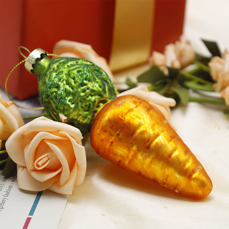 Zöldség alakú karácsonyi üveg függő díszek