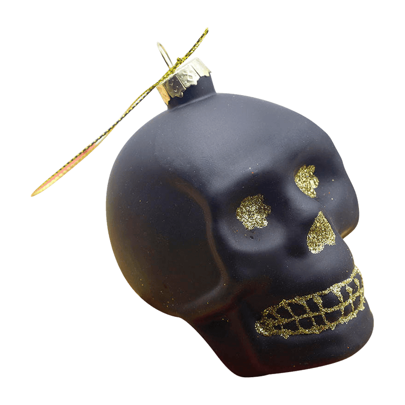 8*9 cm-es Halloween üveg koponya díszkészlet