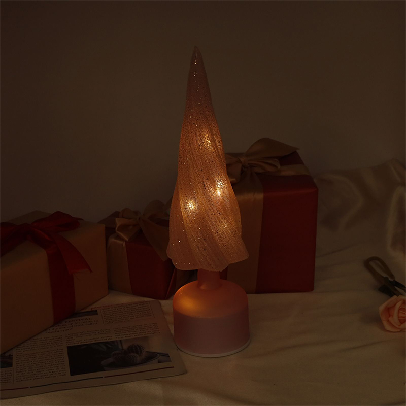 10×33 cm és 10×38 cm Méretek Ünnepi forgatható üveg karácsonyfa LED lámpákkal
