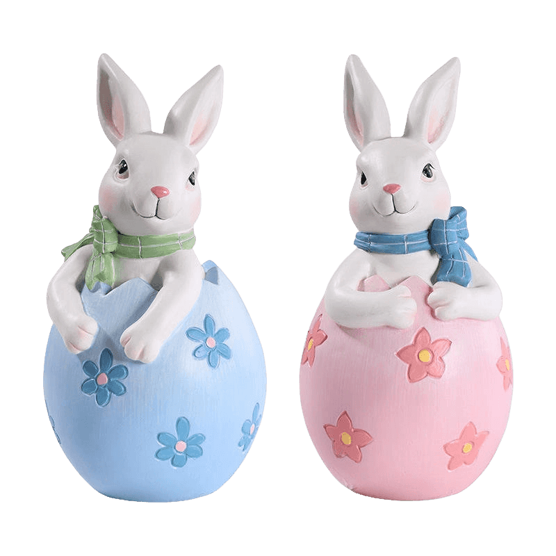 8*16cm-es Gyanta húsvéti nyuszi figura dekor készlet