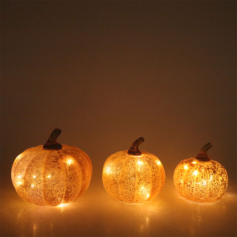 10 * 11,5 cm és 12 * 15 cm Halloween LED üveg sütőtök lámpa asztali dísz