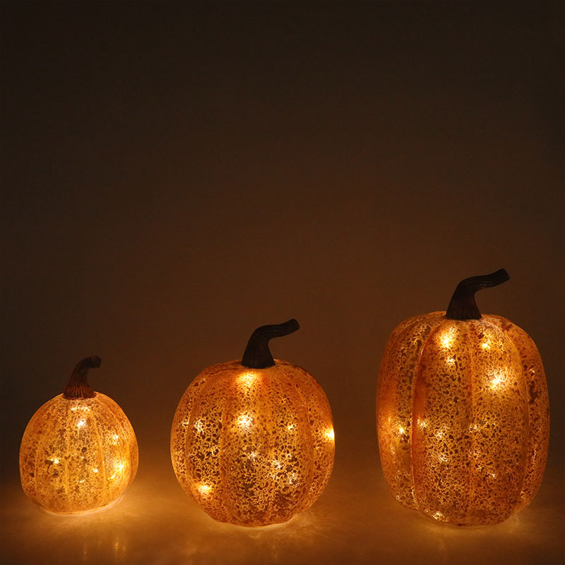 10 * 11,5 cm és 12 * 15 cm Halloween LED üveg sütőtök lámpa asztali dísz